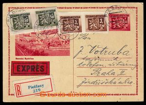 92122 - 1945 CDV75A, Bratislava-issue, sent as Reg and Express, upra