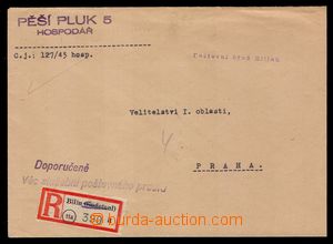 92128 - 1945 Reg letter without franking sent Czechosl. military út