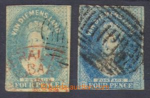 92305 - 1857 Mi.11a + 11b, Královna Viktorie, hodnota 4p, 2ks nezou