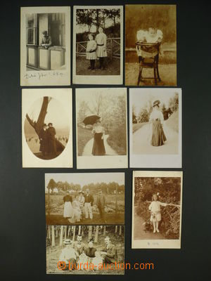 92339 - 1900-10 sestava 9ks pohlednic, děti, ženy, skupinové foto