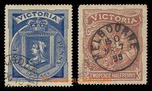 92440 - 1897 Mi.119-120, Královna Viktorie, hodnota 2½p drobn