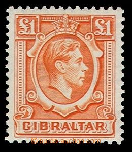 92503 - 1938 Mi.117A, George VI., value 1£;, end stamp. from lo