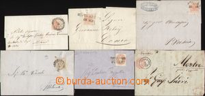 92605 - 1850-68 selection of  5 pcs of folded letters and 1 cut-squa