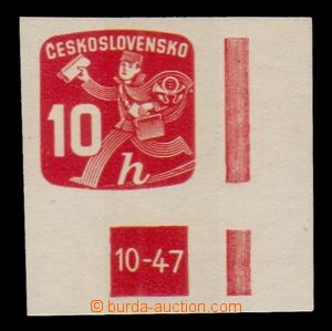 92657 - 1945 Pof.NV24, Postman 10h red, LR corner piece, plate mark 