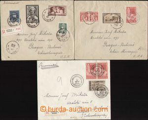 92933 - 1935 comp. 3 pcs of letters to Prague, 2x as Registered, nic