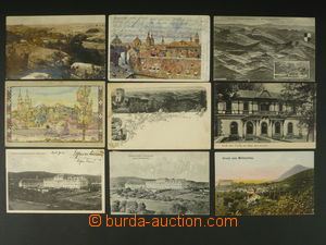 92974 - 1901-1923 sestava 23ks pohlednic, 18 různých razítek poš