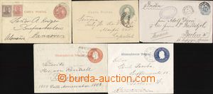 93061 - 1899-1901 comp. 5 pcs of various p.stat, 2x to Germany, stan
