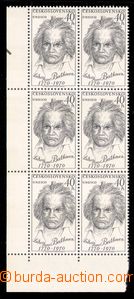 93106 - 1970 Pof.1813ST, Beethoven 40h, levý dolní rohový 6-blok,