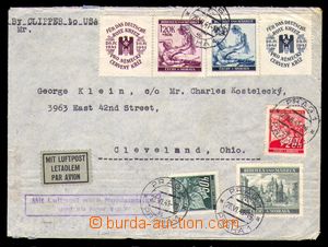 93328 - 1941 Let-dopis do USA, bohatá frankatura, mj. II. emise pro
