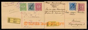 93376 - 1919 Mi.P231, 2x dopisnice zaslány do Brna jako R, dofranko