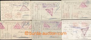 93384 - 1916-18 ITALY  comp. 6 pcs of prisoner cards,  sent to Morav