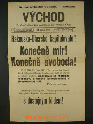 93439 - 1918 newspaper Východ from 28. October 1918, other special 