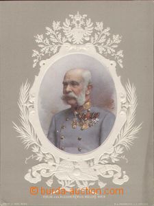 93564 - 1908 tlačený obrázek, FRANTIŠEK JOSEF I., v oválu, tisk