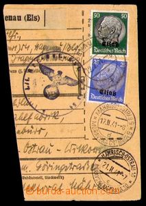 93637 - 1941 ELSAß  ústřižek průvodky do Moravské Ostravy, vyf