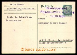 93683 - 1938 dopisnice Hindenburg 6Pf do Ústí n./L., 3-řádkové 