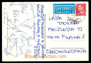 93694 - 1973 FOOTBALL  postcard from Copenhagen with signatures of p