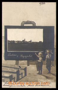 93728 - 1906 NAPAJEDLA - koláž dítě před tabulí, vydal Alfons 