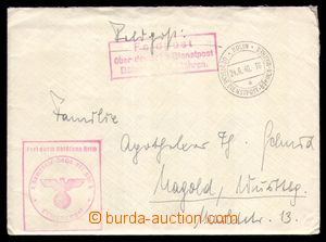 93766 - 1940 služební dopis Feldpost zaslaný přes služební po