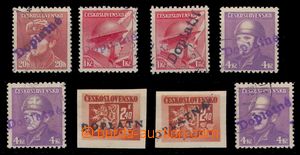 93828 - 1945 postage-due provisory, comp. of 8 pieces postage stmp (