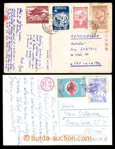 93866 - 1955-59 sestava 2ks pohlednic do ČSR, zajímavé frankatury