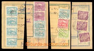 93870 - 1919-20 comp. 4 pcs of parcel dispatch card segments, variou