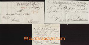 93873 - 1822-43 comp. 3 pcs of folded letters with interesting postm