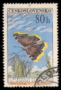 93886 - 1961 Pof.1222, Motýli 80h, známka II.typu, mírný posun m