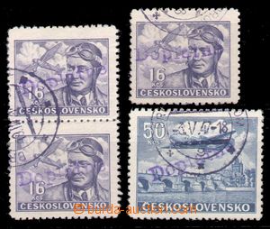93887 - 1946 Postage due stmp provisory, comp. 4 pcs of airmail stam