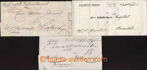 93904 - 1827-46 comp. 3 pcs of folded letters with interesting strai