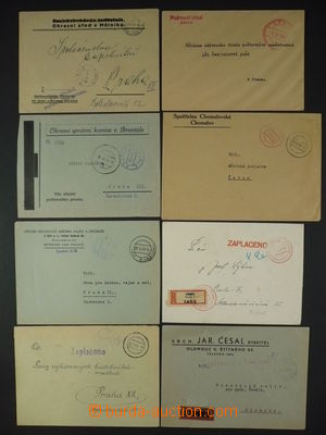 94003 - 1945 sestava 8ks dopisů bez frankatury, část vyplacena v 