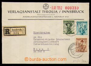 94007 - 1952 AUSTRIA  identifikační celistvost, firemní R-dopis v