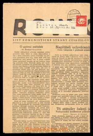 94063 - 1945 NOVINOVÁ PROVIZORIA  celé noviny Rovnost z 26.7.1945,