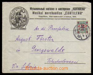 94067 - 1923 firemní dopis do ČSR, vyfr. zn. Mi.182, přetisk 2C/3