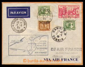 94101 - 1938 airmail letter with Mi.156 2x, 157, 222, CDS SAIGON-CEN