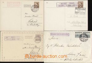 94168 - 1939-44 sestava 4ks celistvostí s různými razítky pošto