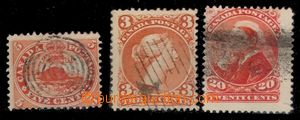 94212 - 1859 comp. 3 pcs of stamps, Mi.12, Beaver, Mi.20, 36, rare s
