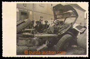 94267 - 1936 transport accident, anonymous postcard, decorative cut,