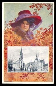 94275 - 1912 KLADNO - koláž elegantní dáma, vydal Josef Šolc, p