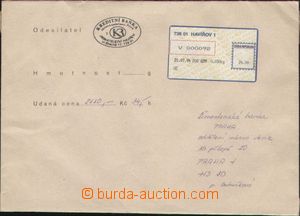 94292 - 1994 APOST Czech Republic  money letter, franked/paid with t