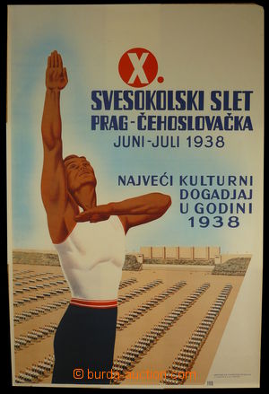 94315 - 1938 SOKOL  promotional poster, X. Sokol festival, Prague, c