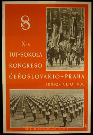 94323 - 1938 SOKOL, ESPERANTO  promotional poster, X. Sokol festival
