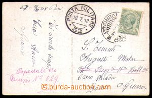 94399 - 1918 ITÁLIE  frankovaná pohlednice zaslaná z Verony na p