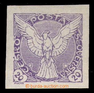 94432 - 1918 Pof.NV5N  Sokol 20h, nevydaná známka ve fialové barv