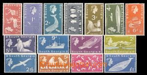 94551 - 1963 Mi.9-23 (SG.1-15), Fauna, hodnota 2,6Sh vlevo zahnědl