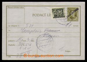 94570 - 1945 CPL5, Overprint ČESKOSLOVENSKO, uprated with stamp Pof