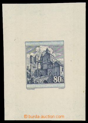 94645 - 1940 PLATE PROOF Pof.42, Pernštejn 80h, print hotové gravu