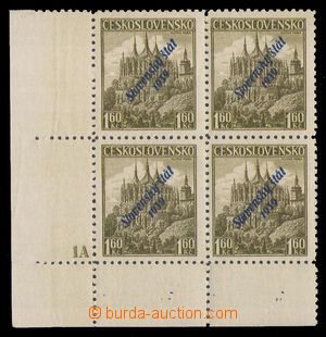 94742 - 1939 Alb.15, Kutná Hora 1,60CZK, LL corner blk-of-4, wide m