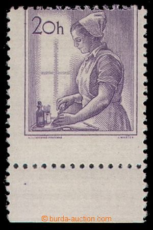 94766 - 1954 Pof.776, Nurse 20h, with upper margin, significant shif