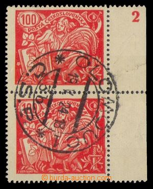 94878 -  Pof.173 II, vertical pair with R margin and plate number 2