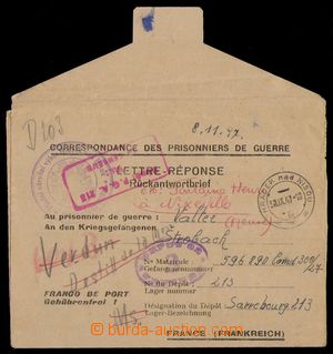 94977 - 1947 FRANCE / ZAJATECKÁ POŠTA  odpovědní dopis pro zajat